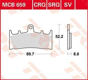 TRW MCB659SRQ racing sintrované přední brzdové destičky na motorku