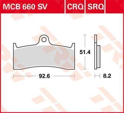TRW MCB660SRQ racing sintrované přední brzdové destičky na motorku