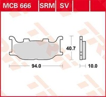 TRW MCB666SV sintrované přední brzdové destičky na motorku