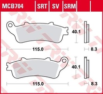 TRW MCB704SRT racing sintrované přední brzdové destičky na motorku