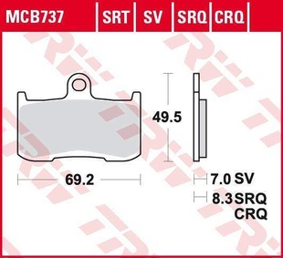 TRW MCB737SRT racing sintrované přední brzdové destičky na motorku