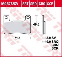 TRW MCB752SRT racing sintrované přední brzdové destičky na motorku