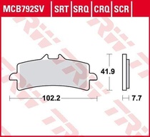 TRW MCB792SRT racing sintrované přední brzdové destičky na motorku