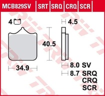 TRW MCB829SRT racing sintrované přední brzdové destičky na motorku