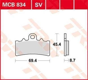 TRW MCB834SV sintrované přední brzdové destičky na motorku