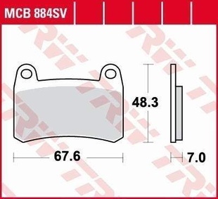 TRW MCB884SV sintrované přední brzdové destičky na motorku