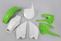 UFO kompletní plasty KAWASAKI KX 85 13, barva OEM (zelená/bílá)