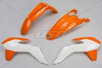 UFO kompletní plasty KTM EXC 14-16, barva OEM 15-16 (oranžová/bílá)