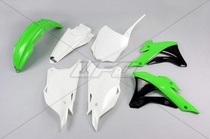 UFO kompletní plasty KAWASAKI KX 85 14-17, barva OEM 16-17 (zelená/bílá)