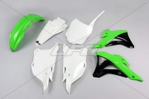 UFO kompletní plasty KAWASAKI KX 85 14-17, barva OEM (zelená/bílá/černá)
