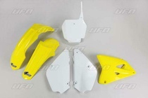 UFO kompletní plasty SUZUKI RM 85 00-20, barva OEM dle ročníků 00-15 a 18-20 (žlutá/bílá) RESTYLING