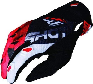 Shot Racing Devo Ultimate 2019 černé bílé červené rukavice na motokros