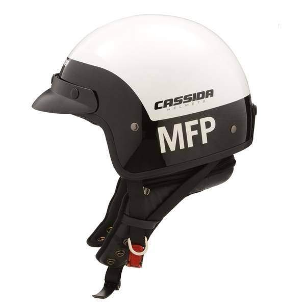 Cassida Police MFP, černá-bílá otevřená helma, přilba na motorku