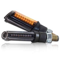 LED blinkr SHAFT na motorku, černý, tónované sklo, M10