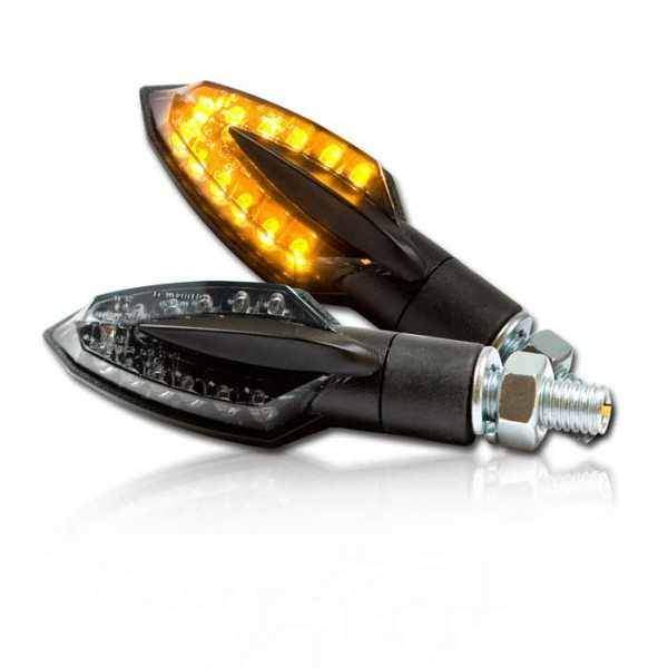 LED blinkry Sliver na motorku, tónované sklo, černá, M8