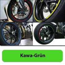 Proužky na ráfky GP Style, Kawasaki zelené, 7mm široké, pro 16-19 palcová kola