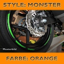 Proužky na ráfky Monster, oranžová, 7mm široké, pro 16-19 palcová kola