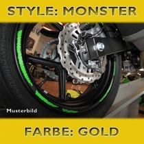 Proužky na ráfky Monster, zlaté, 7mm široké, pro 16-19 palcová kola