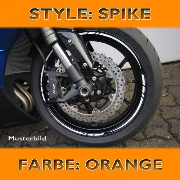 Proužky na ráfky SPIKE Style, oranžové, 7mm široké pro 16-19 palcová kola