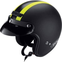 IXS HX 105 černá žlutozelená matná otevřená jet přilba, helma na motorku