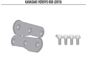 Kappa 4114KITK montážní kit pro upevnění KL4114 / KLX4114 / TE4114K bez držáku horního kufru KR4114 pro KAWASAKI Versys 650 (15-20)