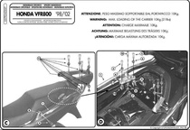 Kappa KZ257 Nosič zadního kufru pro kufry MONOKEY nebo MONOLOCK pro HONDA VFR 800 (98-01) pro SUZUKI GSF 650 BANDIT ABS rok výroby 2013