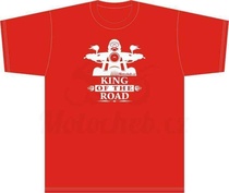 Pánské tričko King of the Road, červené tričko na motorku