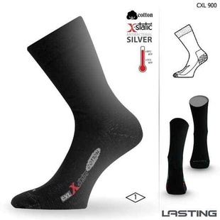 Lasting ponožky CXL 900 se stříbrem, černé, prodloužené tenké