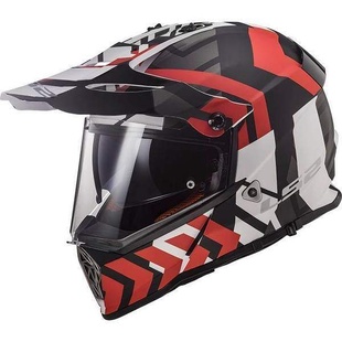 LS2 MX436 PIONEER Extreme Matt Black Red černá červená matná enduro helma na motorku