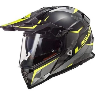 LS2 MX436 PIONEER Ring Black Titanium Hi Vis černá žlutá titanová enduro helma na motorku
