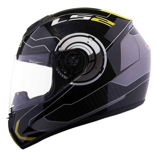 LS2 FF351 ATMOS black yellow - černo žlutá integrální přilba, helma na motorku i čtyřkolku