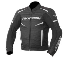 Ayrton Raptor, černobílá kožená sportovní bunda na motorku