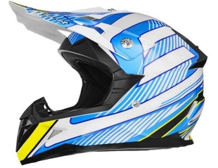 Přilba ZED X1.9 krossová bílá černá modrá žlutá helma na motorku