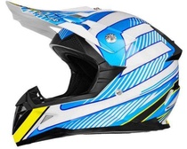 Dětská přilba ZED X1.9D krossová bílá modrá žlutá černá helma na motorku