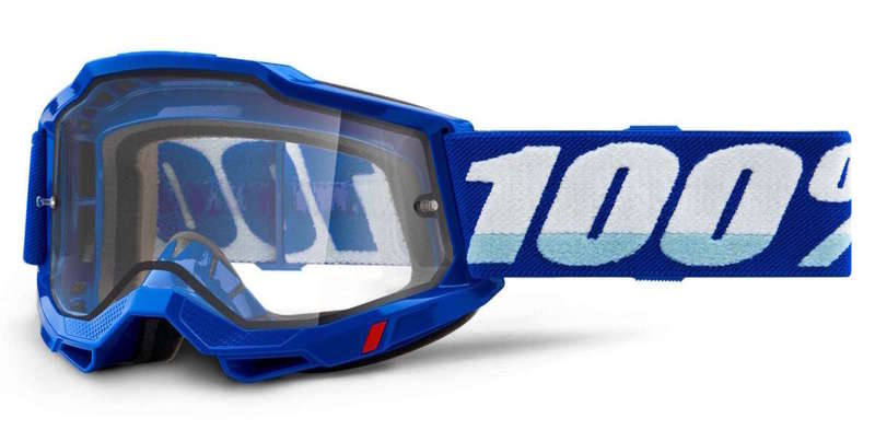 100% MX brýle ACCURI 2 Enduro Moto brýle modré, čiré Dual plexi