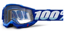 100% MX brýle ACCURI 2 Enduro Moto brýle modré, čiré Dual plexi