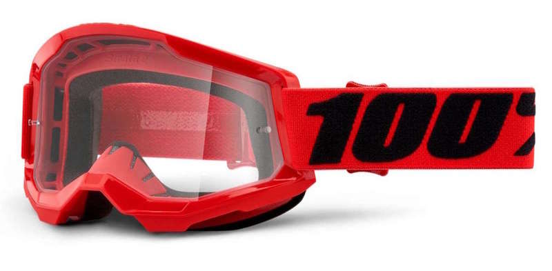 100% MX brýle STRATA 2 brýle červené, čiré plexi