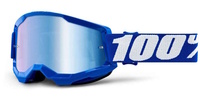 100% MX brýle STRATA 2 brýle modré, zrcadlové modré plexi