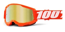 100% MX brýle STRATA 2 brýle Orange, zrcadlové zlaté plexi