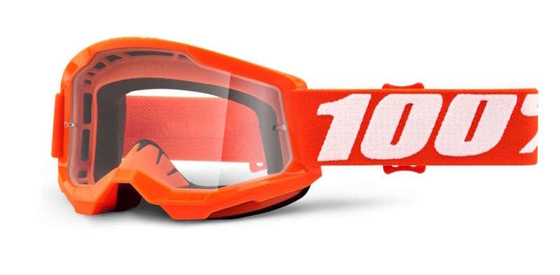 100% MX brýle STRATA 2 dětské brýle Orange, čiré plexi