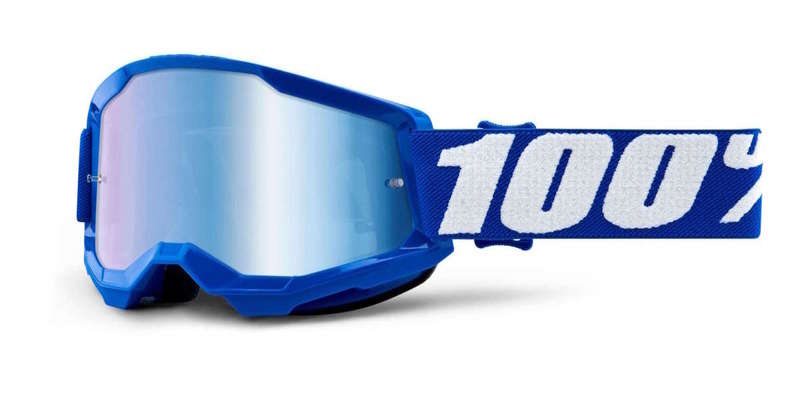 100% MX brýle STRATA 2 dětské brýle modré, zrcadlové modré plexi