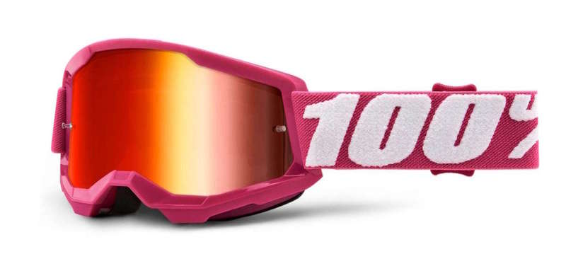 100% MX brýle STRATA 2 dětské brýle Fletcher, zrcadlové červené plexi