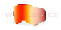náhradní plexi pro brýle 100% ARMEGA červené chrom, Anti-fog
