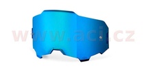 náhradní plexi pro brýle 100% ARMEGA modré chromové, Anti-fog