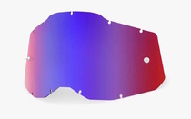 náhradní plexi pro brýle 100% plexi Racecraft 2/Accuri 2/Strata 2, modro červené chrom, Anti-fog