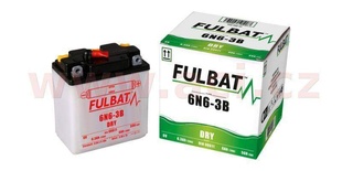 Motobaterie Fulbat 6V, 6N6-3B, 6Ah, konvenční 99x57x111 (včetně balení elektrolytu)
