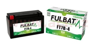 Motobaterie Fulbat 12V, FT7B-4 SLA, 6,5Ah, 85A, bezúdržbová MF AGM 150x65x93, (včetně balení elektrolytu)