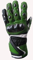 NTXG 50 zelené kožené rukavice na motorku s kevlarovým chráničem