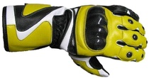 NTXY 50 žluto-bílé kožené rukavice na motorku s kevlarovým chráničem