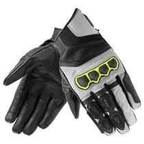 Kožené rukavice Rebelhorn Patrol Short, krátké černé šedé rukavice na motorku